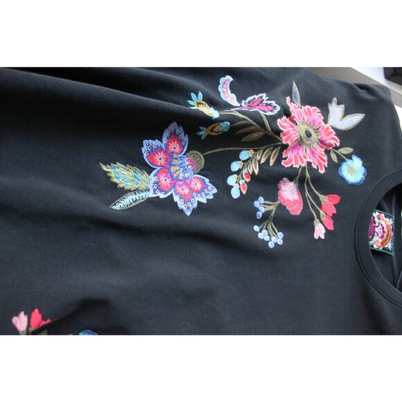 JOHNNY WAS Raw Seam Long Sleeve Sweatshirt, Black, Size XL - Picture 5 of 6